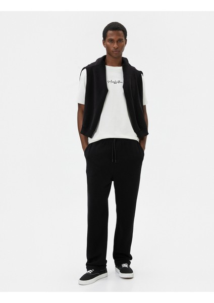 Oversize Eşofman Altı Beli Bağcıklı Bol Paça Cep Detaylı