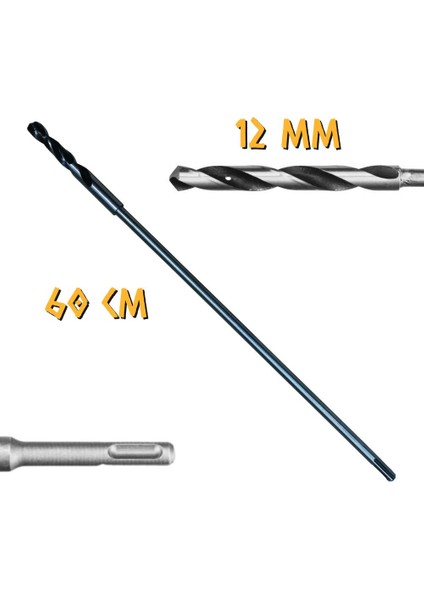 Kupa Tyson Kalıpçı Delme Matkap Ucu 60 Cm. - 12 Mm.