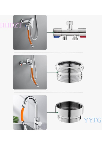 Yayuanfeng Musluk Uzatma Hortumu Banyo Balkon Banyo Musluğu Genişletici Sıçramaya Dayanıklı Su Memesi Uzatma Borusu (Yurt Dışından)