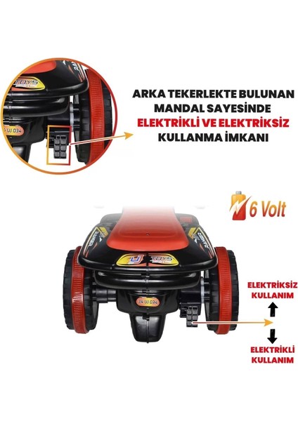 Kumandalı Akülü Araba 6 Volt 2-4 Yaş
