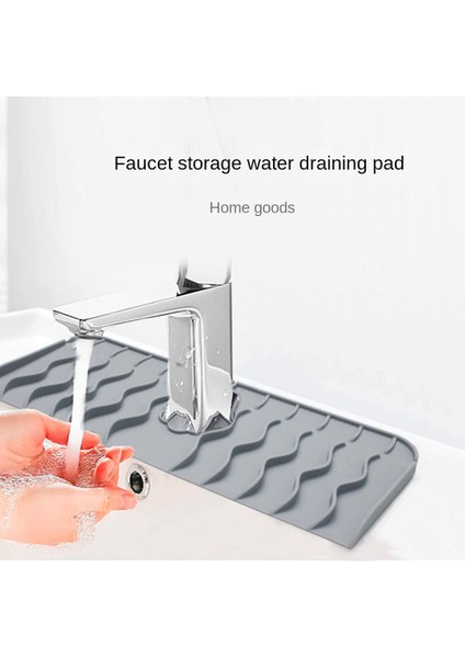 Parça Su Dalgaları Mutfak Musluk Su Tutucu Mat Büyük Lavabo Sıçrama Pedi Gri (Yurt Dışından)