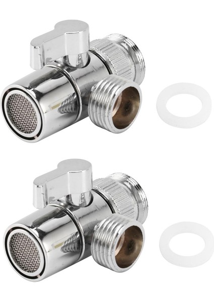 2x Musluk Vanası Yönlendirici Lavabo Vanası Su Musluğu Musluk Splitter Adaptörü Ev Banyo Mutfak Yönlendirici (Yurt Dışından)
