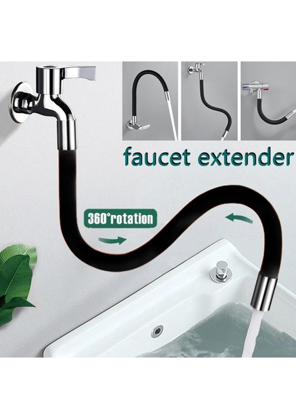 360° Döndürme Musluk Uzatma Genişletici Evrensel Sıçramaya Dayanıklı Uzatma Tüpü Banyo Mutfak Alaşım Lavabo Memesi Adaptörü (Yurt Dışından)