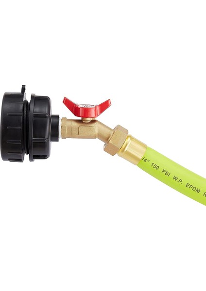 275-330 Galon Ibc Adaptörü 2 Inç Ince Dişli + Hortum Musluk Valfı (Yurt Dışından)