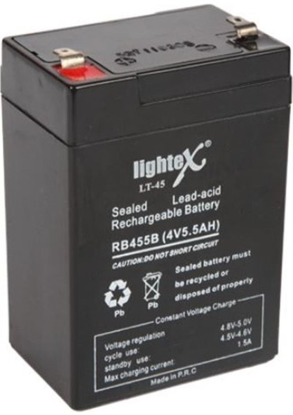 LIGHTEX LT-45N 4 VOLT - 5 AMPER KURU AKÜ (IŞILDAK AKÜSÜ)