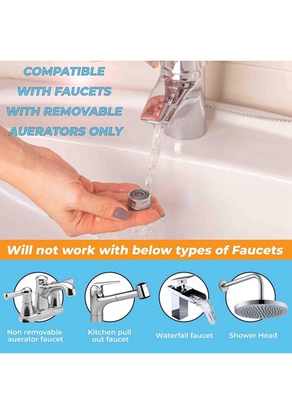 Jaerbee Musluk Adaptör Kiti-Erkek Musluk Yönlendirici Adaptör Lavabo Için - Bahçe Hortumu Bağlantısı- Su Filtresi- Mutfak Musluk Adaptörü (Yurt Dışından)