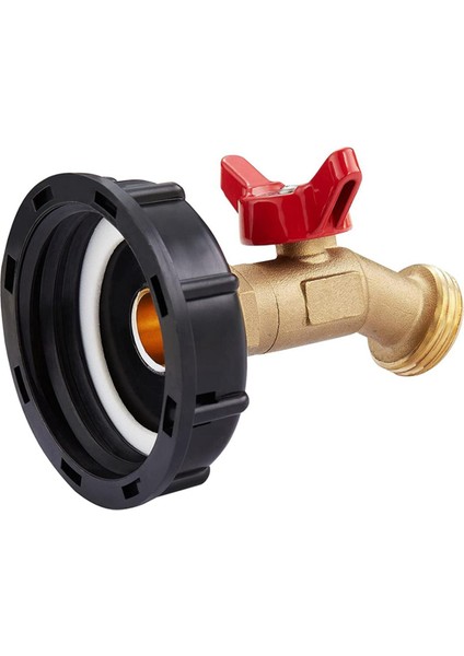 Jdxhlau 275 330 Galon Ibc Bavul Adaptörü 2 Inç + Kurşunsuz Su Kapatma Vanası Musluk (Adaptör 2 Inç Kaba Dişli) (Yurt Dışından)