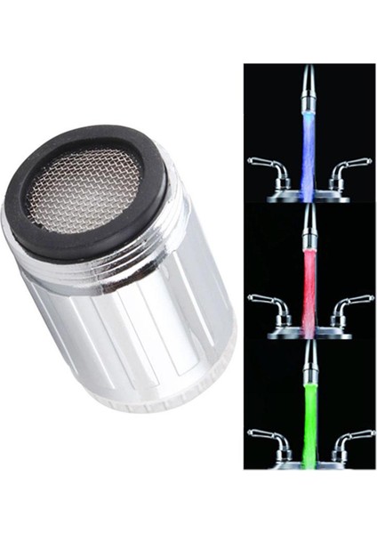 Glow LED Işık Su Musluk Dokunun Otomatik 7 Renk Değişimi Sıcaklık Sensörü #3 (Yurt Dışından)