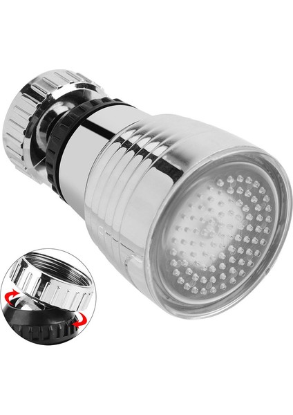 360 Derece Çok Renkli LED Musluk Sıcaklık Sensörü Işık Rgb Değişim Rotasyon Püskürtücü Su Musluğu (Yurt Dışından) fırsatları