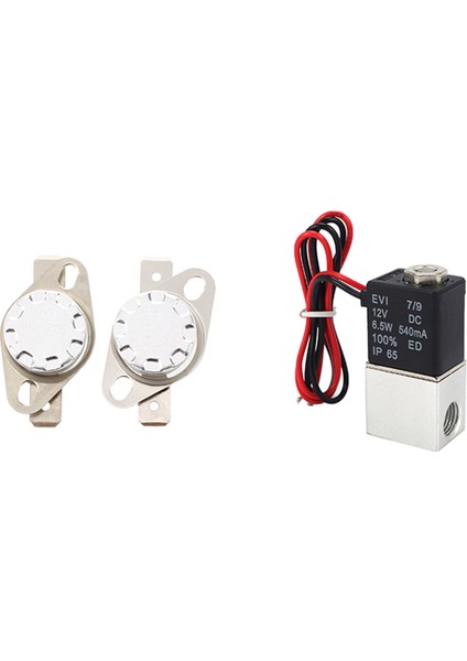 Adet Termostat Sıcaklık Kontrollü Anahtar KSD301 & 1 Adet DC12V Solenoid Valf 1/4 Inç 2 Yollu Pnömatik Valfler (Yurt Dışından)