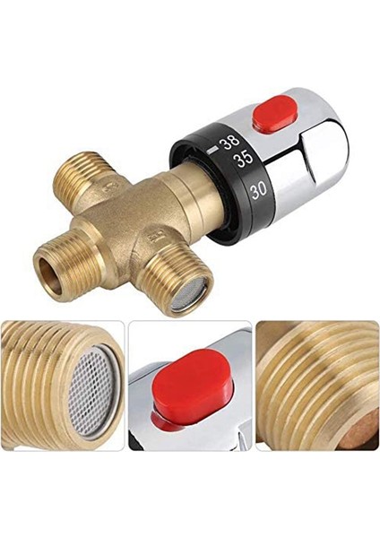 Termostatik Karışım Vanası Prinç G1/2 Duş Sistemi Için Su Sıcaklığı Kontrol Borusu Havza Termostat Kontrolü (Yurt Dışından) indirimleri