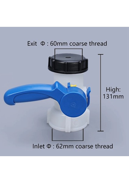 Nanlıy-1pc Plastik DN40 Kelebek Vana Ibc Tankı Konteyner 1000L Anahtarı Ibc Tankı Adaptörü (Yurt Dışından)
