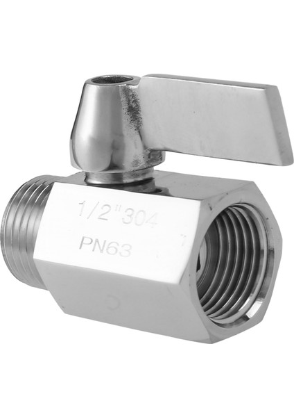 304 Paslanmaz Çelik Mini Küresel Vana (1/2 Inç Dişi x Erkek) Npt Dişli, Su Akış Regülatörü Kafa Kontrol Vanası (Yurt Dışından)