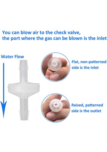 Zoroom 24 Adet 1/4 Inç Çek Valf 6mm Pvdf Tek Yönlü Vana Inline Çek Valf Geri Dönüşsüz Çek Valf Yakıt Gaz Sıvı Hava (Yurt Dışından)