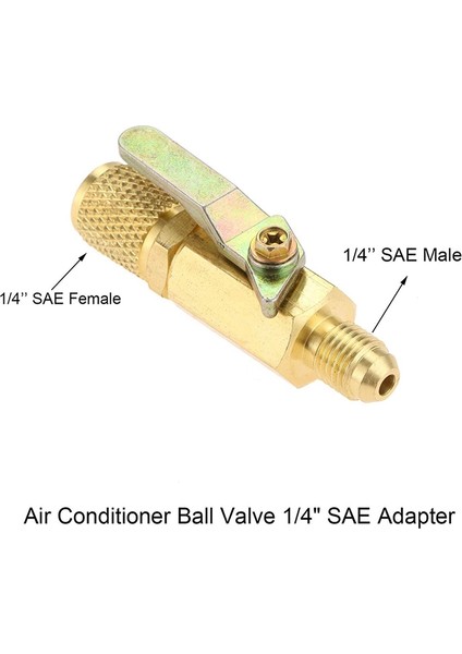 Jınmy-Klima Küresel Vana 1/4 Inç Sae Adaptörü ve 1/4 Inç Vanalar Çekirdek Hızlı Bağlantı Elemanı Erişim Tee, R134A Soğutucu Akışkan Için (Yurt Dışından)
