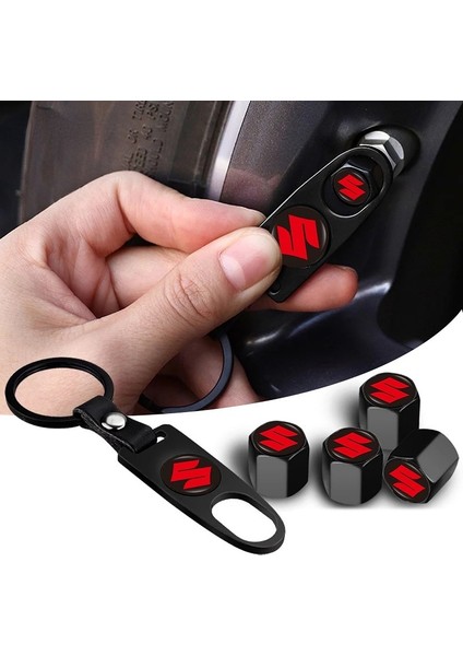 Araba Lastik Vana Kapağı Bir Anahtar Anahtarlık Alaşım Oto Lastik Çekirdek Kapağı Toz Geçirmez Lastik Kök Vana Kapakları Araba Lastiği Aksesuarları Suzuki Swift Ciaz Xl7 Apv S-Presso (Yurt Dışından) modelleri