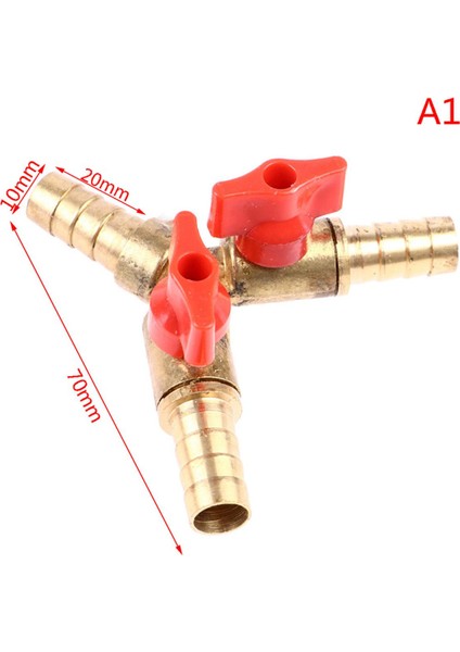 Adet 8/10MM 3 Yollu Kapatma Küresel Vana Yakıt Gaz Konnektörü Pirinç Y Tipi Küresel Vana Jessica (Yurt Dışından)