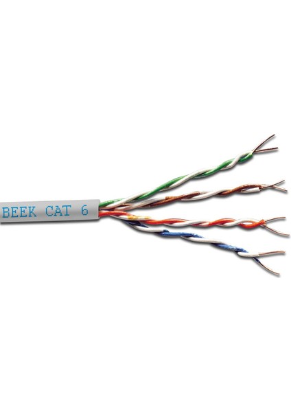 Category 6 (Cat. 6) U-UTP İç Mekan Data Kablosu 4x2x23 AWG LSZH (Low Smoke Zero Halogen) Gri renk 500 metrelik rulolarda