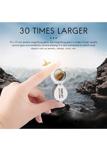 Taşınabilir 30X Güç 21MM Kuyumcular Büyüteç Altın Göz Büyüteç Cam (Yurt Dışından) fiyatları
