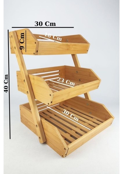Bambu 3 Katlı Çok Amaçlı Saklama Kutusu Düzenleyici Organizer Meyvelik – MIEN-670 C1-1-289