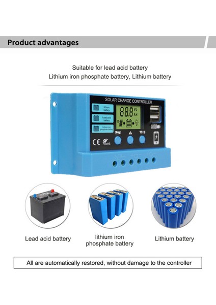 Güneş Kontrol Regülatörü Şarj Regülatörü Fotovoltaik Çift USB Çıkışı Şarj Için Pwm Aksesuarı (Yurt Dışından) indirimleri