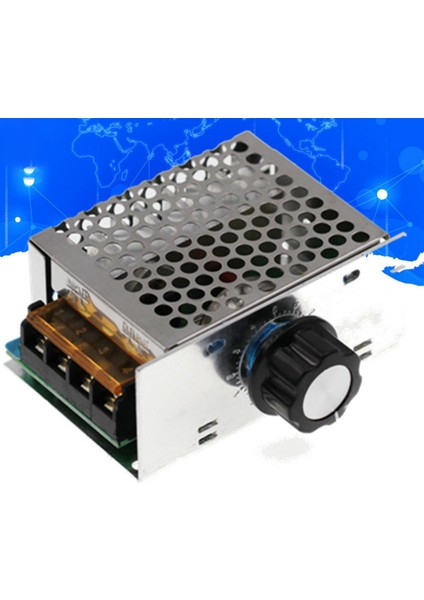 4000W 220V Scr Voltaj Regülatörü Motor Hız Kontrol Cihazı Karartma Termostatı - Siyah (Yurt Dışından)