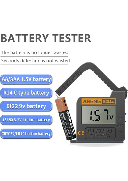 Aneng 168MAX Dijital Lityum Pil Kapasitesi Test Cihazı Evrensel Test Damalı Yük Analizörü Ekran Kontrol Aaa Aa Düğme Hücresi (Yurt Dışından) fiyatları