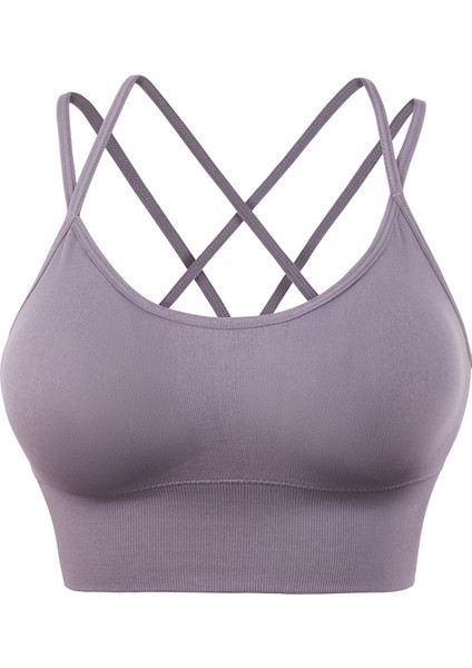 Ince Askılı Çapraz Sırt Yoga Spor Sutyeni Çabuk Kuruyan Darbeye Dayanıklı Koşu Spor Spor Sutyeni Avrupa ve Amerikan Büyük Boy Sutyen (Yurt Dışından)