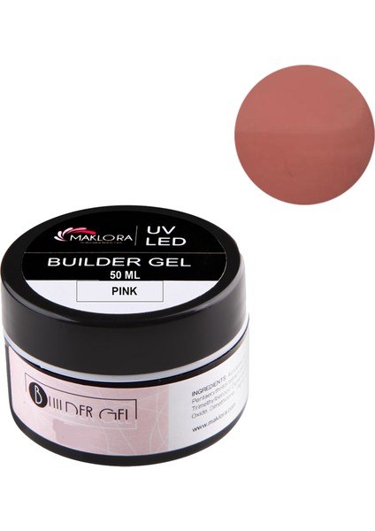 Builder Gel Pink Protez Tırnak Jel Pembe 50 Ml