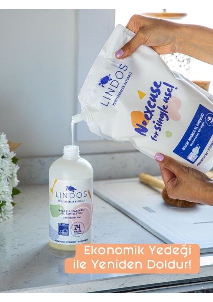 Doğal Bulaşık Makinesi Deterjanı %100 Bitkisel Güçlü 48 Yıkama Ekonomik Paket 1.2l