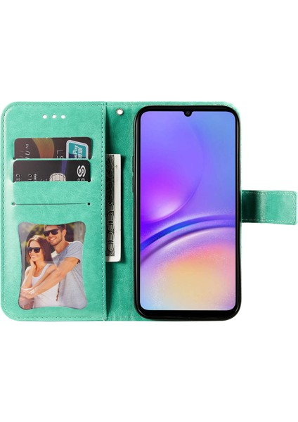 Samsung Galaxy A05 4g Kılıf Çiçek Baskılı Pu Deri Cüzdan Cep Telefonu Kapağı (Yurt Dışından)