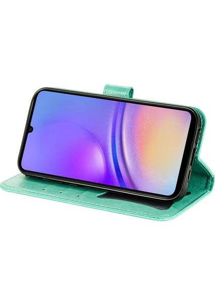 Samsung Galaxy A05 4g Kılıf Çiçek Baskılı Pu Deri Cüzdan Cep Telefonu Kapağı (Yurt Dışından)