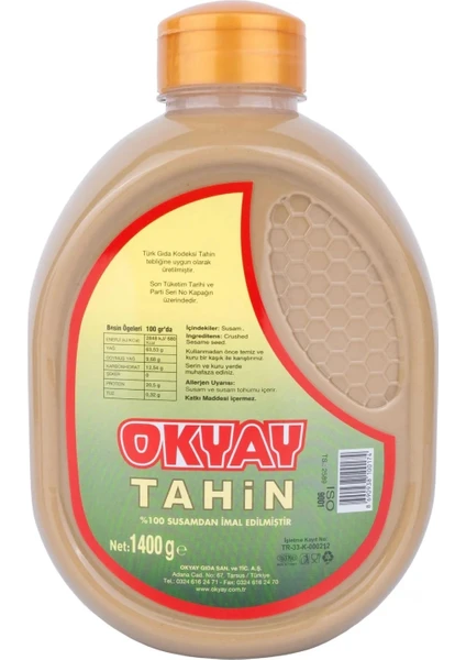 Tahin Pet Şişe  NET1400 gr