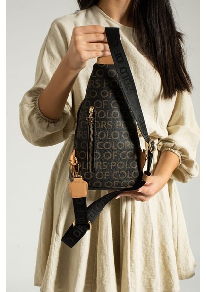 Impolo Suzi Siyahkamelempirme Baskı Kadın Bel ve Omuz Çantası 31X18 Ebatında fiyatları