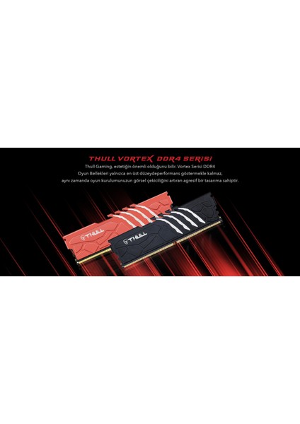 Vortex 16GB 3600MHZ CL19 1.35V Red Heatsınk Ddr4 Ram THL-PCVTX28800D4-16G-R