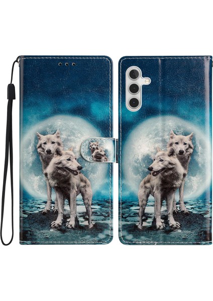 Samsung Galaxy A25 5g Pu Deri Desen Baskı Telefon Kılıfı Stand Flip Cüzdan Kapağı Kayışlı (Yurt Dışından)