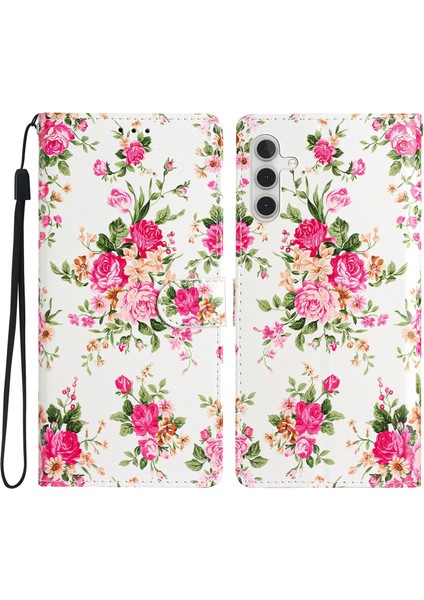 Samsung Galaxy A25 5g Pu Deri Desen Baskı Telefon Kılıfı Stand Flip Cüzdan Kapağı Kayışlı (Yurt Dışından)