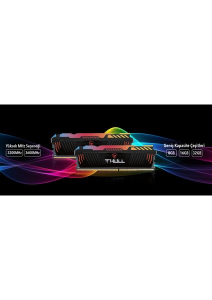 Apex 16GB Kıts (2X8GB) 3200MHZ CL16 1.35V Rgb Heatsınk Ddr4 Ram THL-PCAPX25600D4-16G-B