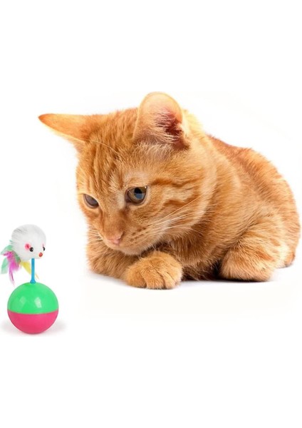 Tumbler Interaktif Kedi Oyuncakları, Kedi Tumbler Oyuncak Kedi Topu Fare Interaktif Kedi Oyuncakları Tüy Dönen Top Kedi Oyuncakları (Yurt Dışından) fırsatları