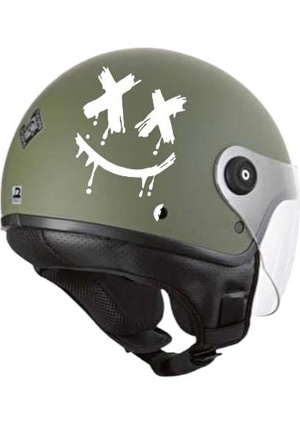 Motosiklet Gülen Yüz Kask Sticker Motor Yamaha Ybr