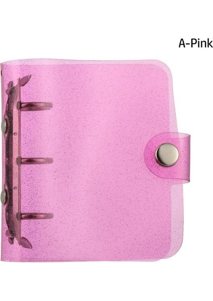 A-Pembe Mini 3 Delik Gevşek Yaprak Bağlayıcı Defter Kapağı Pvc Taşınabilir Bloknot Dosya Klasörü Yaratıcı Cep Günlüğü Ofis Kırtasiye Malzemeleri (Yurt Dışından)