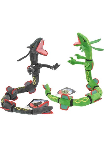 Rayquaza 2li Siyah ve Yeşil Pokemon Peluş Oyuncak Figür Pokemon Go