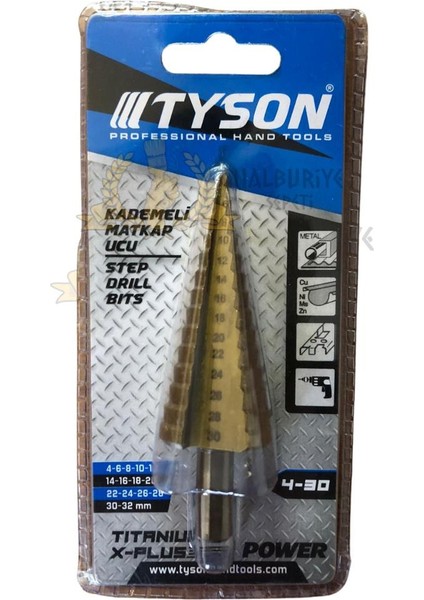 Kupa Tyson Çam Panç Kademeli Matkap Ucu - 4-30 Mm.