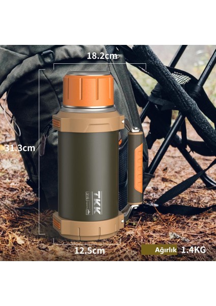 Çelik Termos 2000ML Gri