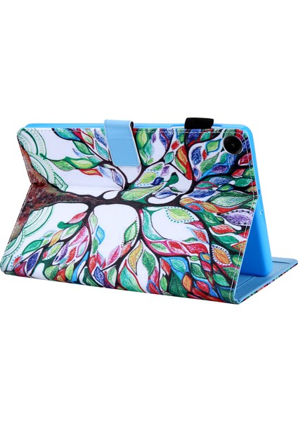 Samsung Galaxy Tab A9+ Pu Deri Stand Kapağı Akıllı Desen Tablet Kılıfı (Yurt Dışından)