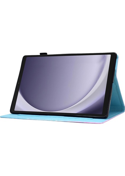 Samsung Galaxy Tab A9 Pu Deri Kılıf Stand Kartı Tutucu Desen Tablet Kapak (Yurt Dışından)