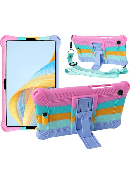 Samsung Galaxy Tab A9 Kılıf Anti-Drop Pc+Silikon Tablet Kapağı Kayışlı (Yurt Dışından)