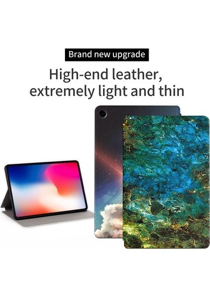 Samsung Galaxy Tab A9+ Kılıf Pu Deri Stand Desen Baskı Stand Tablet Kabuğu (Yurt Dışından)