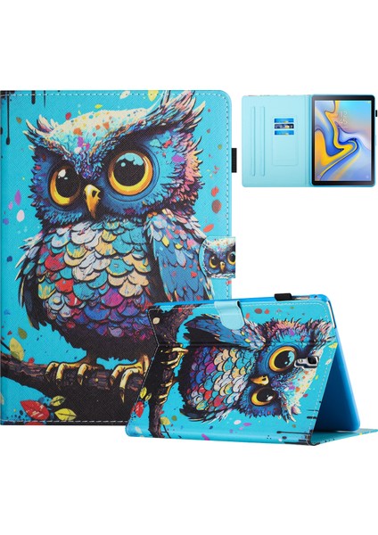 Samsung Galaxy Tab A 10.5 (2018) Deri Kılıf Kart Yuvaları Tablet Stand Kapağı (Yurt Dışından)