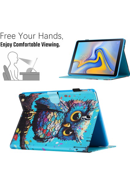 Samsung Galaxy Tab A 10.5 (2018) Deri Kılıf Kart Yuvaları Tablet Stand Kapağı (Yurt Dışından)